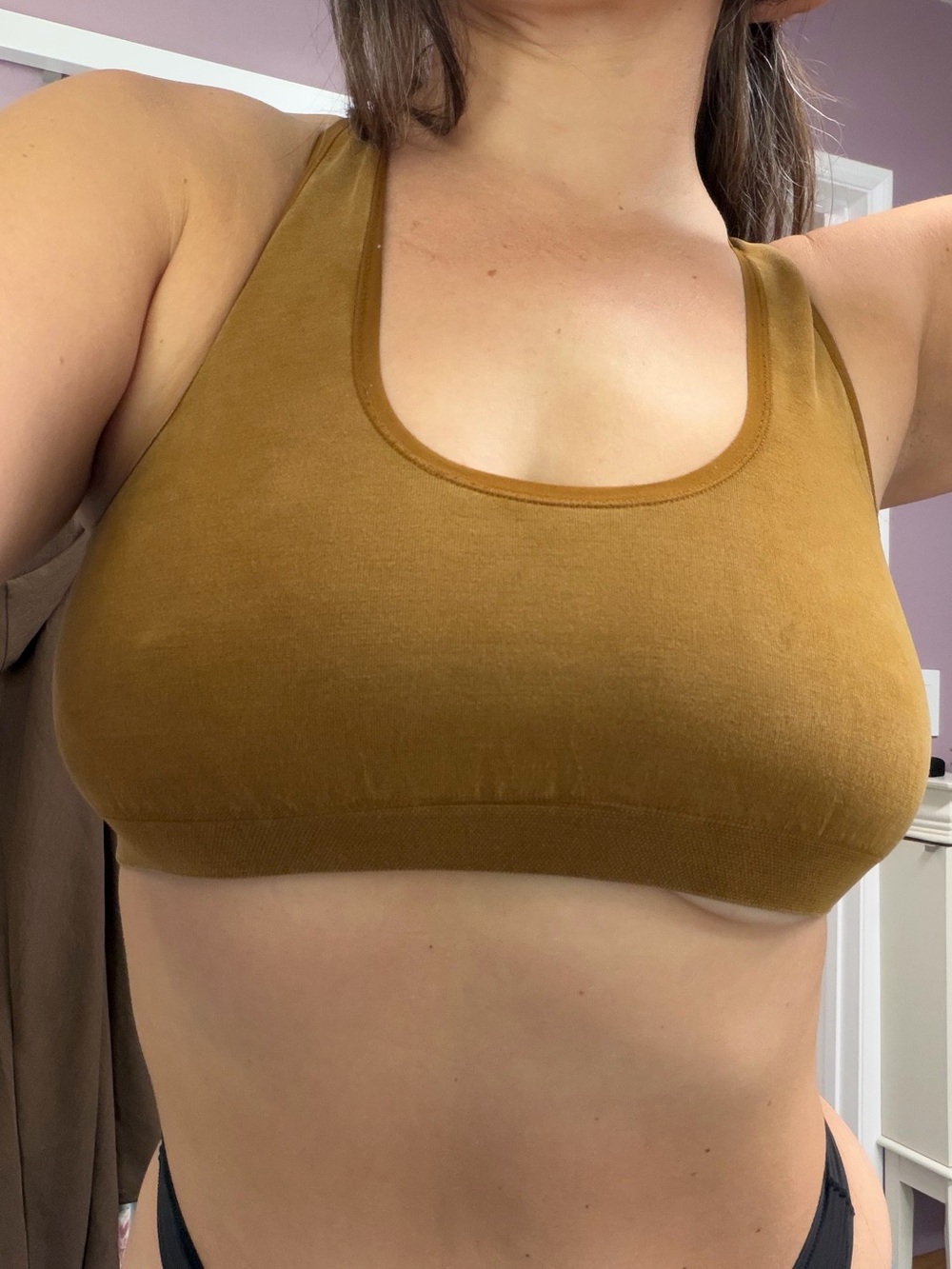 YITTY Seamless Racerback Bralette in Camel Brown